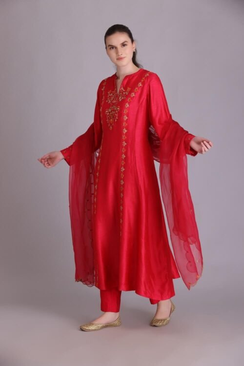 Hot pink embroidered kurta set – M3/13