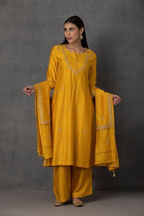 Yellow embroidery Kurta Set – SP-02A