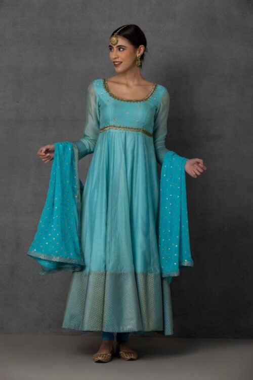 Sky blue embroidery anarkali Set – SP-10C